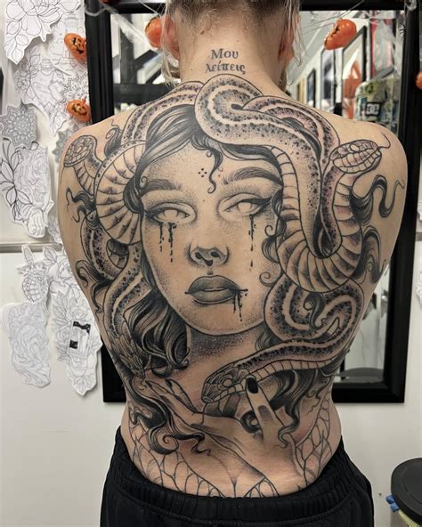 medusa tattoos on back.